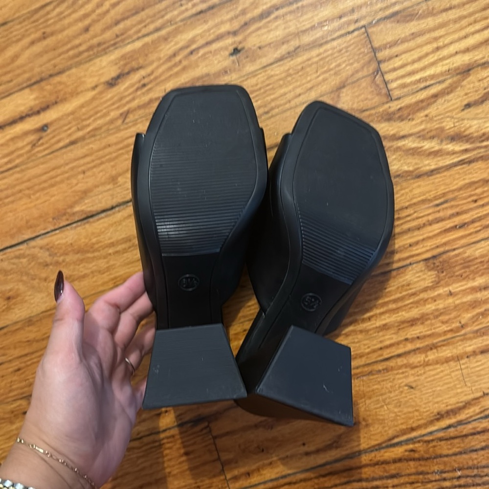 Black Heeled Mules - Picture 5 of 5